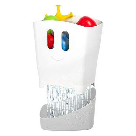 Ubbi Bath Toy Storage Organizer, Bath Caddy with Removable Drying Rack Bin for Toddlers and Baby, Gray, Silicone