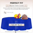 thumbnail image 4 of HAHDAXIA Nappe de Fête Jetable Standard en Plastique Bleu [Lot de 6] Housse de Table Ronde 84 Pouces pour Usage Intérieur et Extérieur, 4 of 7