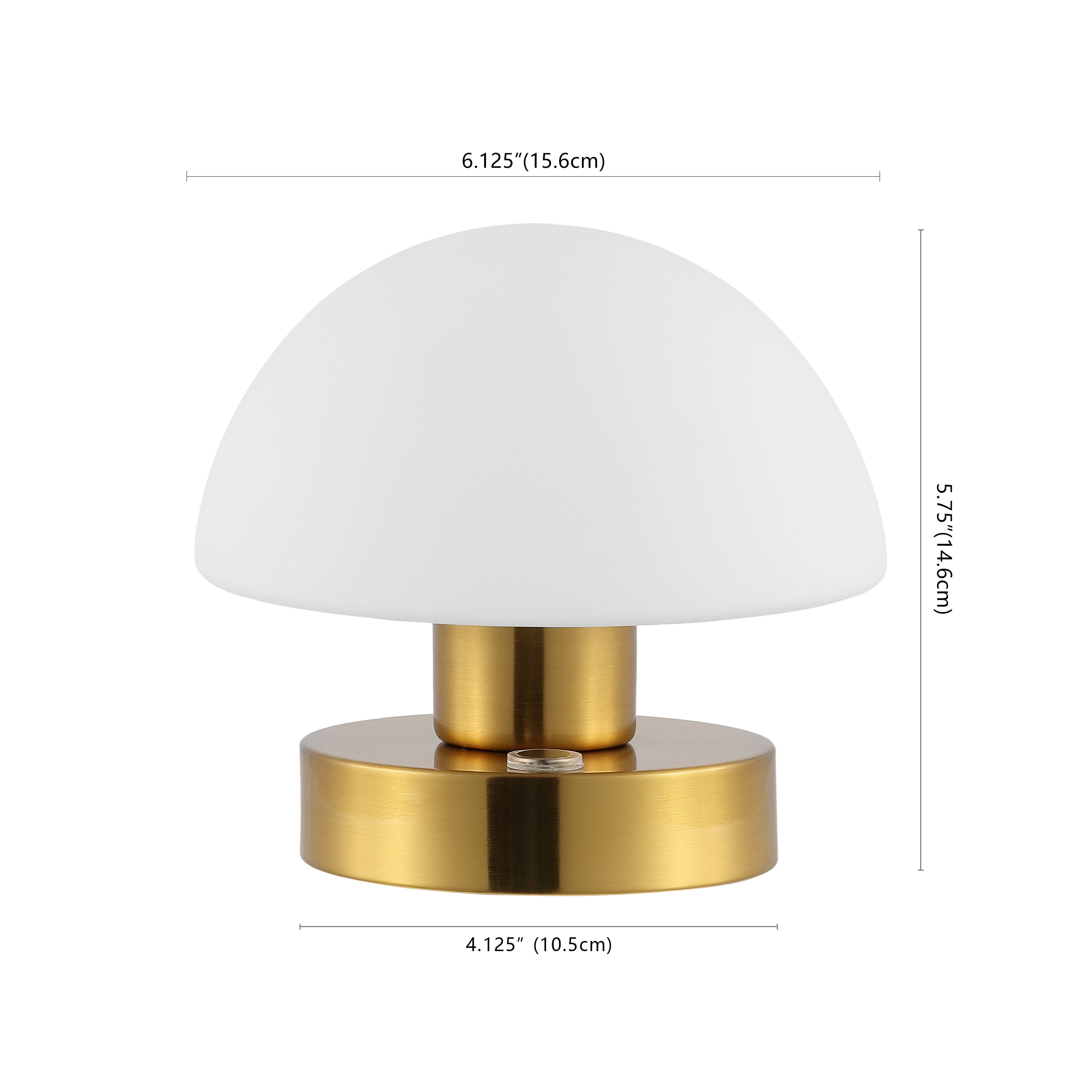 JONATHAN Y Zoe 5.75" Modern Minimalist Iron Rechargeable Integrated Portable LED Table Lamp, Brass Gold/White, JYL7113C