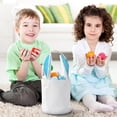 thumbnail image 4 of Kbndieu Easter Bunny Basket with Handle, Easter Bucket with Rabbit Ears for Kids, Boys, Girls, Easter Egg Hunt Tote Bags for Easter Party Gifts Candy, 4 of 5