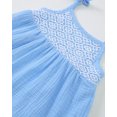 thumbnail image 4 of 3 Months Baby Girls Dress 6 Months Girls Sleeveless Dress Off-the-shoulder Infant Girls Solid Color Summer Halter Dress Blue, 4 of 8