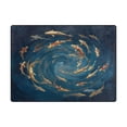 thumbnail image 2 of 63x48in Area Rug Machine Washable Floor Mats Skid-Resistant Backing Carpet for Home Kitchen Bedroom Whirlpool Carp Pattern, 2 of 7