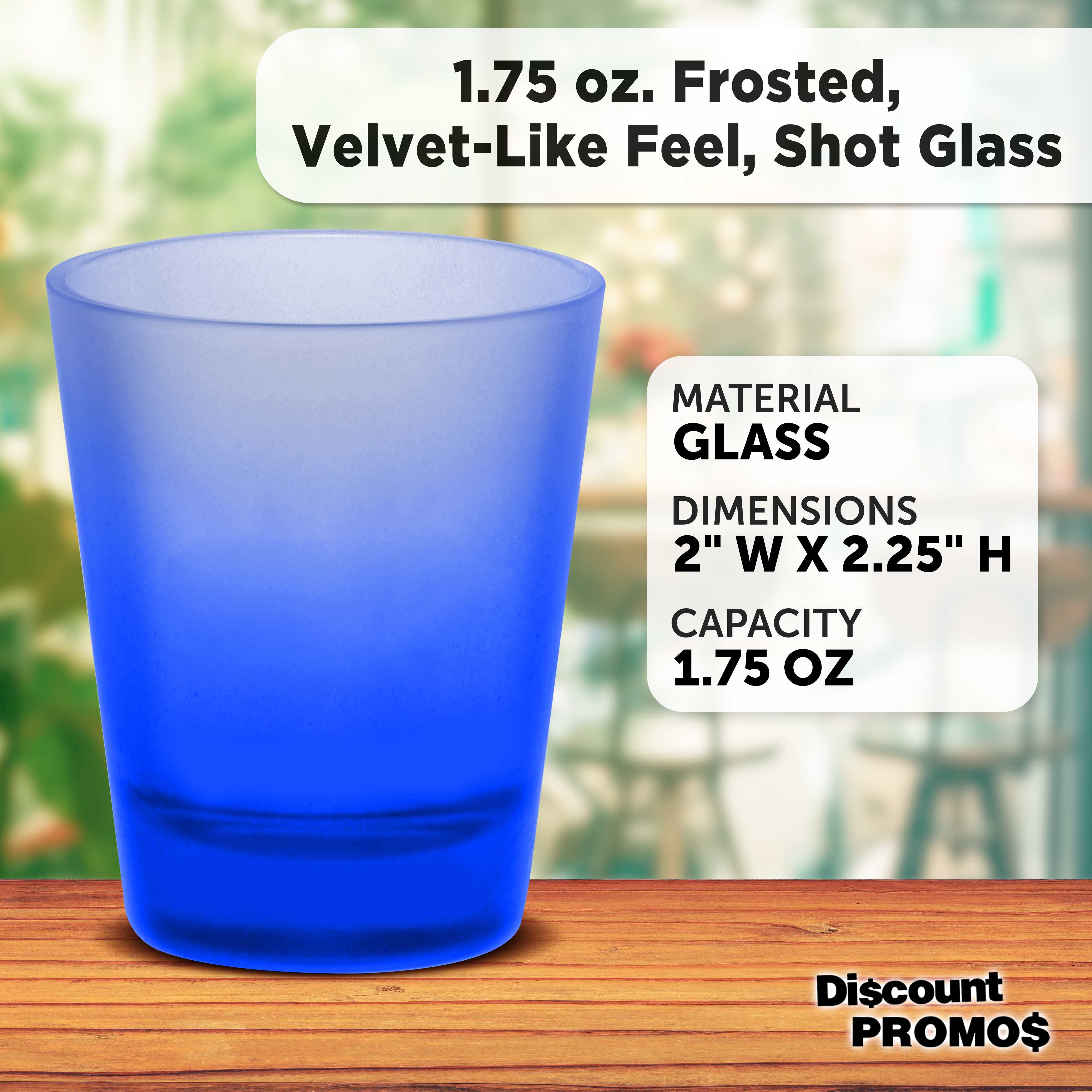 Customized frosted blue shot glass- 1.75 oz.