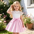 thumbnail image 2 of Rhuody Girls Dress Sleeveless Floral Dresses Round Neck Solid Color Party Gown Trend Wear 6-7 Years Pink, 2 of 9