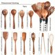 thumbnail image 3 of 1-pack Köksredskapssats med hållare, Köksredskap i trä för matlagning, Träredskap Naturligt Teakträskedar för matlagning, Träköksredskapssats, 3 of 5