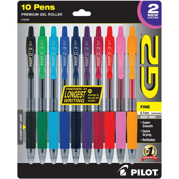 Bolígrafos de gel PILOT G2, edición limitada, tinta Harmony, 0,7 mm, paquete de 10