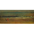 thumbnail image 2 of Homer, Winslow 32x16 Black Ornate Wood Framed with Double Matting Museum Art Print Titled - The Beach, Late Afternoon, 2 of 4