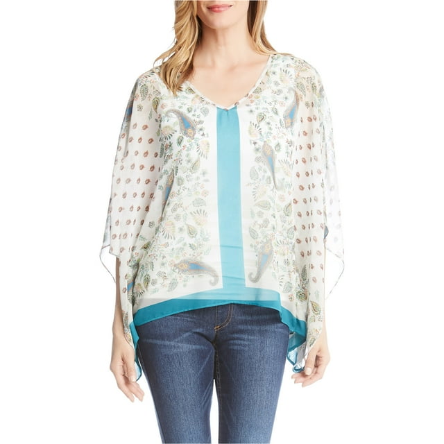 Karen Kane Blusa con dobladillo en el borde para mujer, multicolor, mediana