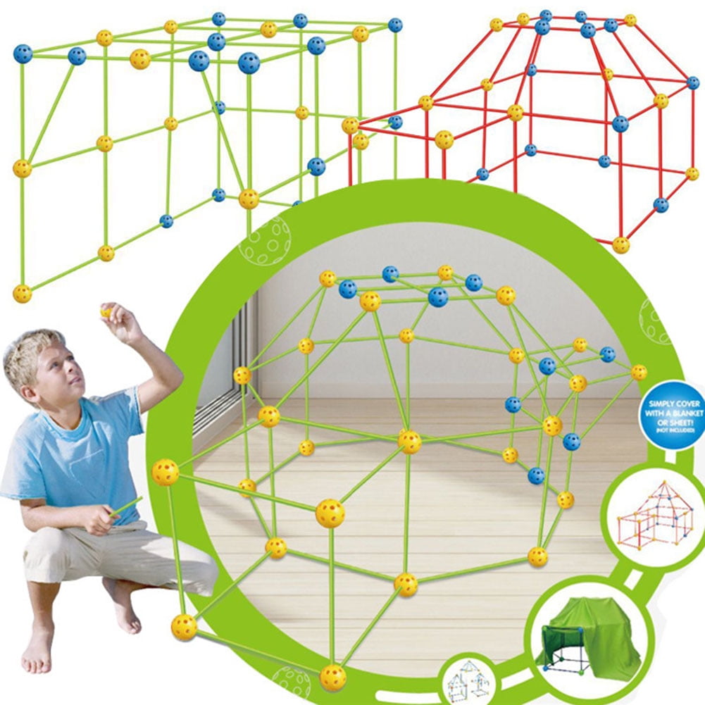 Kepooman Kids DIY Fort Building Kit with Curtain for Children Boys Girls Kepooman Kids DIY Fort Building Kit with Curtain for Children Boys Girls