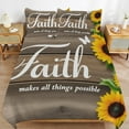 thumbnail image 4 of Faith Sunflowers Motivation Set Duvet Cover Themed Multicolor Polyester Bedding Set Duvet Cover for Queen Size, 4 of 6