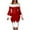 Red, variant on Lovskoo Christmas Bodycon Mini Dress for Women Fluffy Off Shoulder Flare Long Sleeve Snowflake Printed Dresses Festival Party Dress Red