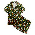thumbnail image 5 of NIEWTR Kids Girls Short Sleeve Pajamas Set Halloween Pumpkin Ghost Print Collared Tops and Shorts Pjs Set Soft Comfortable Kids Halloween 2 Pieces Loungewear, 5 of 5
