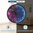 thumbnail image 5 of Voice Activated Clock with Glow Light 12 Inch Large Silent Wall Clock Battery Operated for Home Decor Purple Forest, 5 of 8