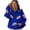 Blue, variant on Women's Football Sequin Hoodie Half Zip Up Long Sleeve Rugby Patches Game Day Hooded Sweatshirt