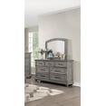 thumbnail image 6 of Contemporary Grey Hues Veneer 6pc Bedroom Furniture Cal King Size Bed Dresser Mirror 2x Nightstands Chest Storage FB Plywood, 6 of 10