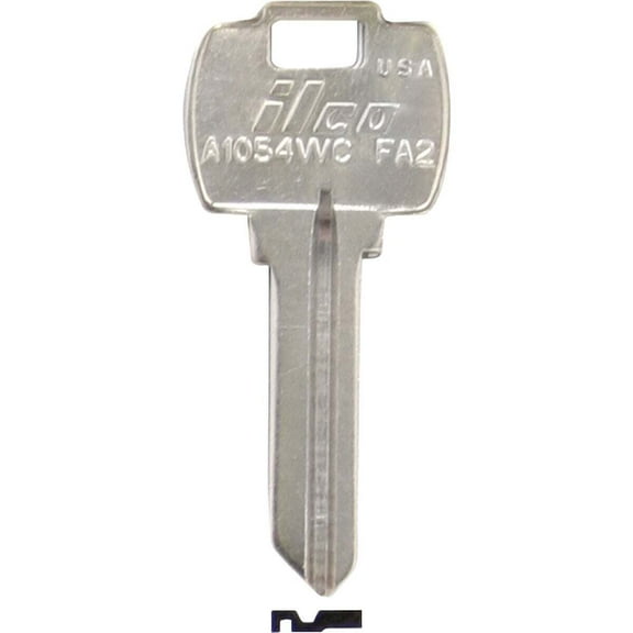 Kaba Ilco AL52862002 Falcon Nickel Plated House Key, FA2 / A1054WC - pack of 10