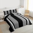 thumbnail image 3 of Homewish Modern Geometric Stripe Full Size Comforter Sets.Abstract Waves Lines Bedding Comforter Set,Gray Black Bedding Sets For Boys Kids,Microfiber Bedroom Decor Reversible,3-Piece, 3 of 8