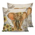 thumbnail image 7 of Watercolor Elephant with Sunflower Outdoor Pillow Covers Waterproof Throw Pillow Cover 20x20in Set of 2,Square Decorative Pillowcases Cushion Case for Patio Sofa Couch,Farm Retro Newspaper, 7 of 7