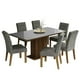 thumbnail image 1 of Juego de Comedor Mesa Tablero de Vidrio 6 Sillas Marrón/Gris/Plateado Geórgia Madesa, 1 of 8