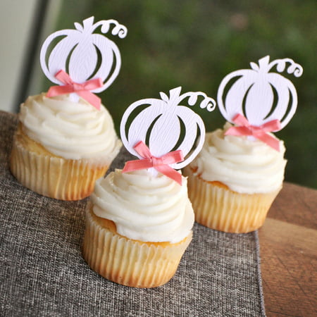 Pumpkin Woodgrain Cupcake Toppers. Fall Wedding Cupcake Toppers. Halloween Cupcake Toppers. Set of 12.