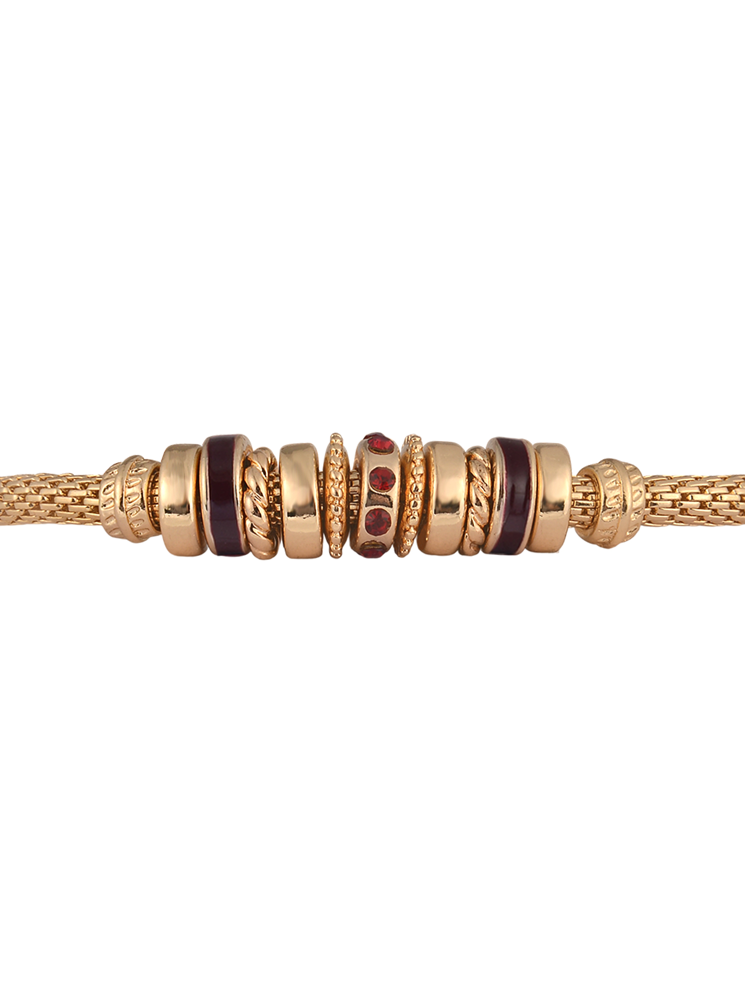 Time and Tru Goldtone Chain with Garnet Birthstone "January" Bracelet