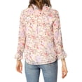 thumbnail image 4 of Allegra K Women's Long Sleeves Tie Neck Ruffle Collar Floral Print LeisureTop, 4 of 7