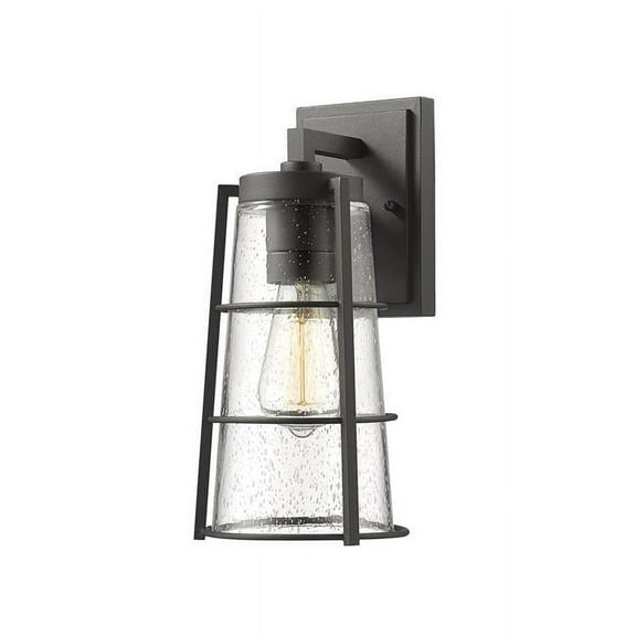 Z Lite 591M-BK 13 in. Helix 1 Light Outdoor Wall Sconce, Black