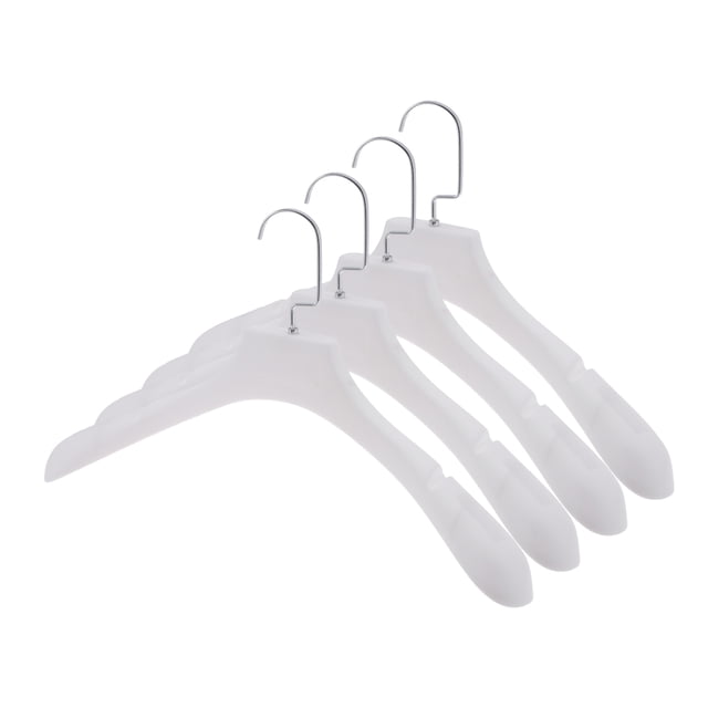 Perchas de armario duraderas de 4 piezas con gancho plano único de Bargains, color blanco