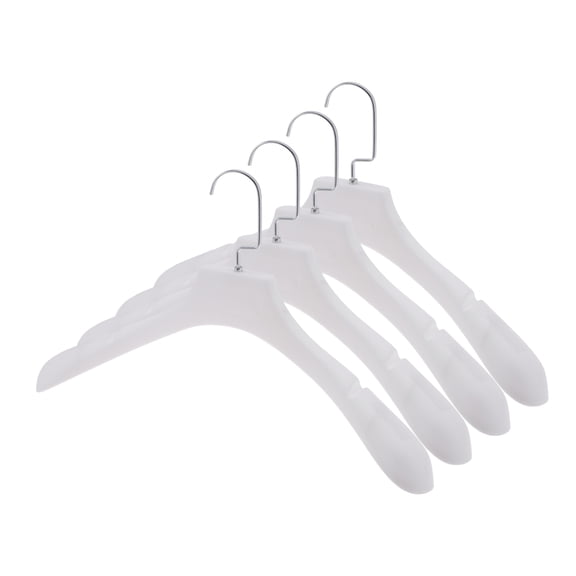 Unique Bargains 4 Pcs Closet Hanger Durable Flat Hook Garment Hanger White