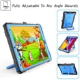 thumbnail image 2 of Kids Case for iPad 9th/ 8th/ 7th Generation 2021 2022 2019,TECH CIRCLE Heavy Duty Hybrid Shockproof 360 Rotating Stand Anti Scratch Drop-Proof Protection Case with Hand Shoulder Strap,Black+Blue, 2 of 8