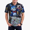 thumbnail image 2 of Lsque Five Nights At Freddy'S Pattern Golf Shirts for Men Dry Fit Print Moisture Wicking Performance Short Sleeve Polo Shirt-3X-Large, 2 of 7