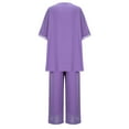 thumbnail image 5 of UAMVSH Womens Chiffon Pantsuit Sets Elegant Double Layered Loungewear Outfits Fashion Boho Sparkly Mesh Tops and Flowy Pants(X-LargePurple), 5 of 7