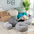thumbnail image 4 of 3 Sizes Large Bean Bag Sofa Cover with Pockets Lounger Chair Sofa Living Room Furniture Beanbag Bed for Adults Kids Just Cover No Filling, 4 of 9