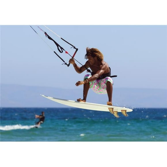 Man Kite Surfing - Costa De La Luz Andalusia Spain Poster Print, 34 x 22