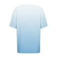 thumbnail image 4 of ZQGJB Ombre Tops for Women Trendy Summer Short Sleeve V Neck Tie Dye Graphic Tunic T-Shirts Loose Oversied Dressy Casual Pullover Blouse Light Blue XL, 4 of 7
