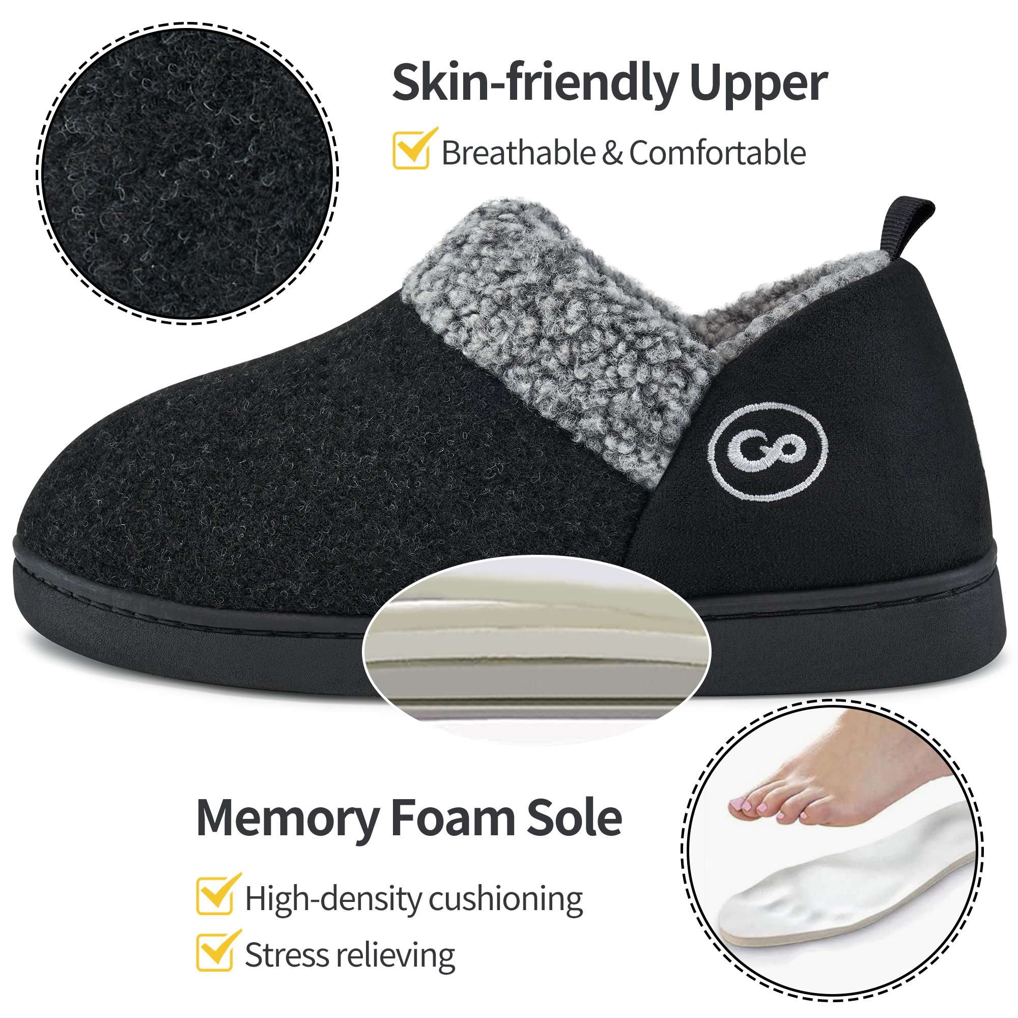 Ablanczoom Women's Memory Foam Faux Fur Slippers photo 3