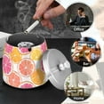 thumbnail image 4 of Yayeee Ashtray with Lid for Cigarette Smokeless Stainless Steel Home Ash Holder, Orange Grapefruit Slices, 4 of 7