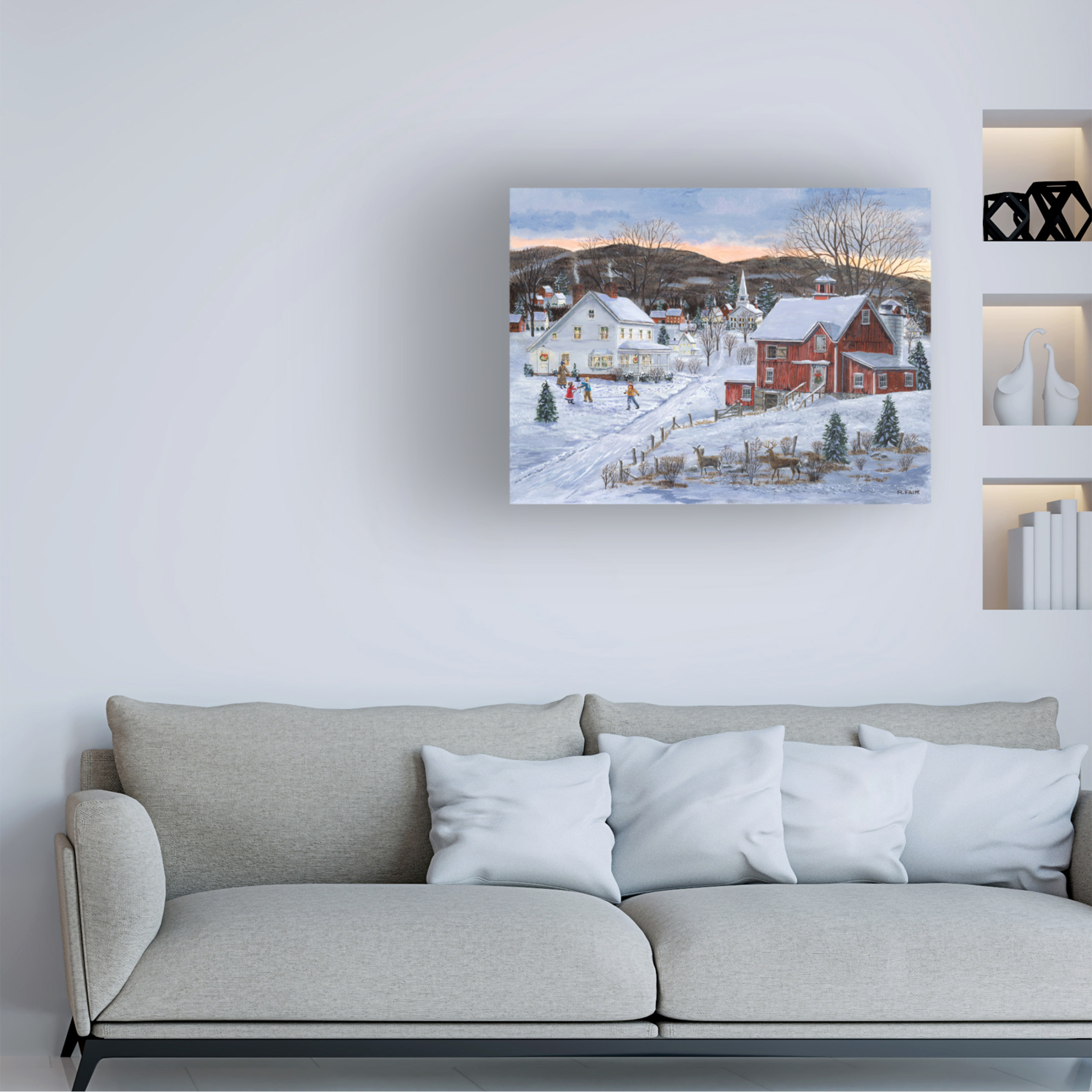 Canvas Wall Art - Bob Fair 'Christmas Presence' Wall Art for Living Room, Bedroom, or Office Décor by Trademark Fine Art - 24 x 18 Inches