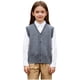 thumbnail image 3 of Camiseta sin mangas con cuello en V para niños y niñas, temporada, color liso, cuello en V, suéter de punto, top de poliéster para niña, 3 of 7