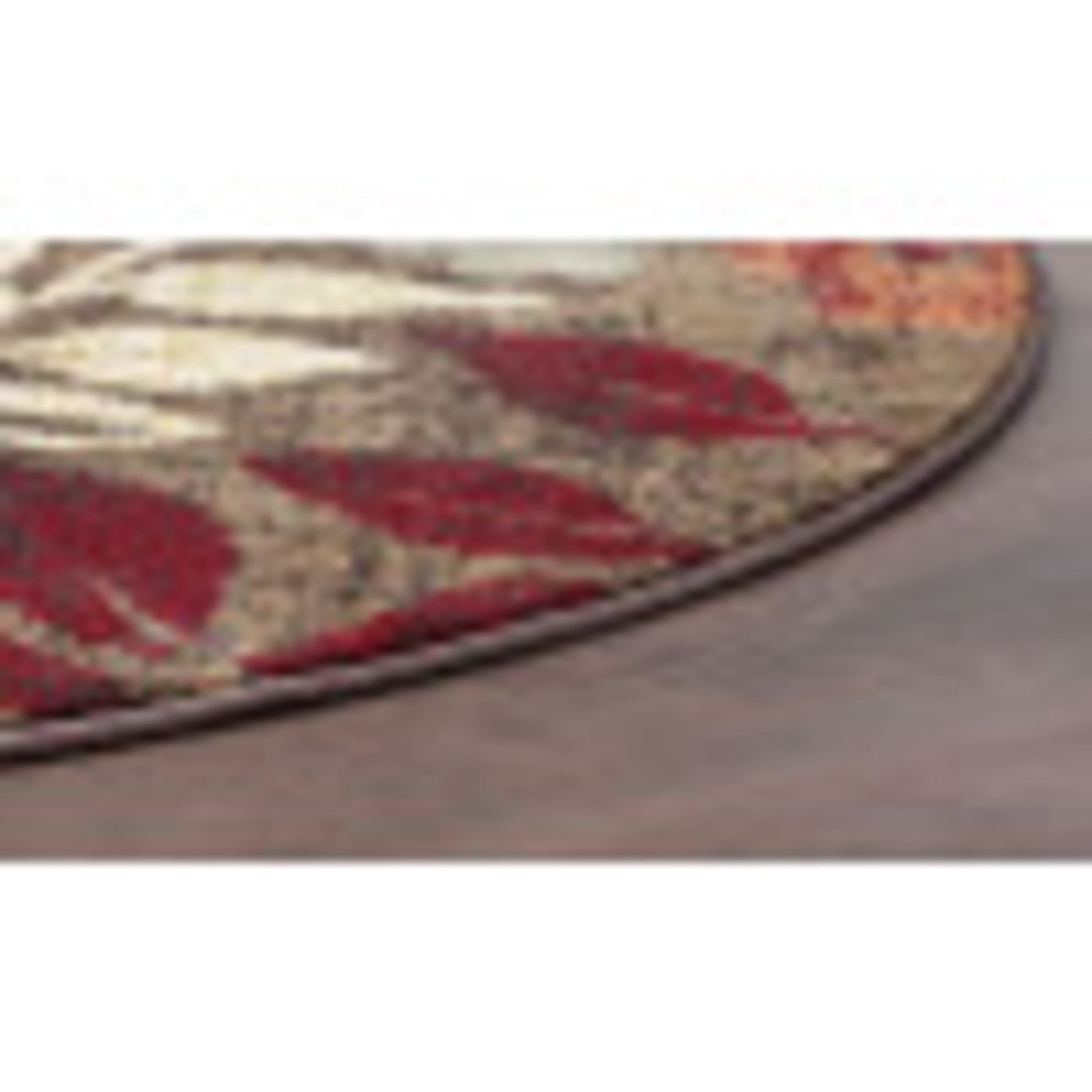 Deco Transitional 5' Round Brown and Red Polypropylene Indoor Area Rug