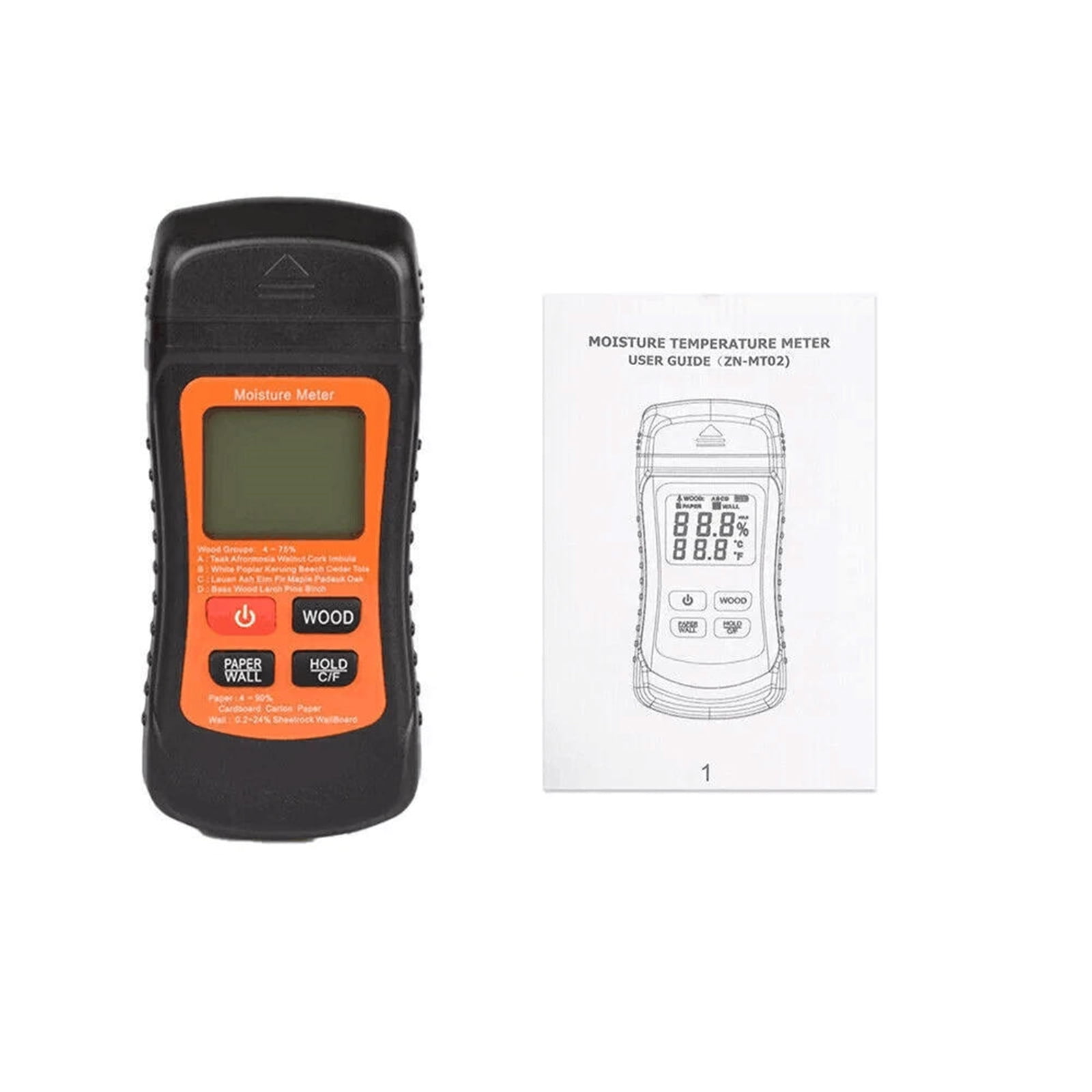 JIAHAOO Digital Moisture Detector For Wood Paper Wall ABS 3 Measurement Modes Temperature C F Switch High Accuracy