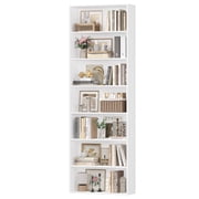 Homfa 82 Tall Bookcases, Freestanding Display Storage Shelves, 7-Tier Open Bookshelf for Home Office Living Room Bedroom, White