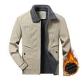 thumbnail image 5 of BADHUB Men's Winter Jacket Thick Fleece Lined Coat Lapel Sharpe Cargo Coat Full Zip Warm Thermal Jacket, 5 of 5