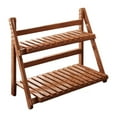 thumbnail image 2 of Colaxi Bamboo Plant Stand Desktop Organizer Flower Stand Practical Decorative 2 Tier Pot Display Rack Plant Shelf for Indoor Outdoor Dark Brown 40cm, 2 of 8