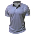 thumbnail image 6 of Timoontee Men's Fashion Short Sleeve Tee Collared Button Detail Printed Casual Durable All Season Easy Care Everyday Wear Blue XXL, 6 of 9