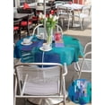 thumbnail image 5 of Outdoor Tablecloths with Umbrella Hole & Zipper, Abstract Blue Round Tablecloth 54 Inch, Painting Buildings Geometric Color Block Waterproof Table Cloth, Patio/Pool/Picnic Table Covers, 5 of 8
