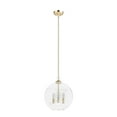thumbnail image 2 of Hunter - High Oaks 3-light Alturas Gold, Medium Size Pendant Light, Dimmable, Formal Style, Globe Shaped, for Bedrooms, Dining, Living Rooms - 19557, 2 of 7