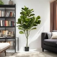 thumbnail image 2 of 48 inches Artificial Fiddle Leaf Fig Tree in Plastic Nursery Pot, 2 of 5