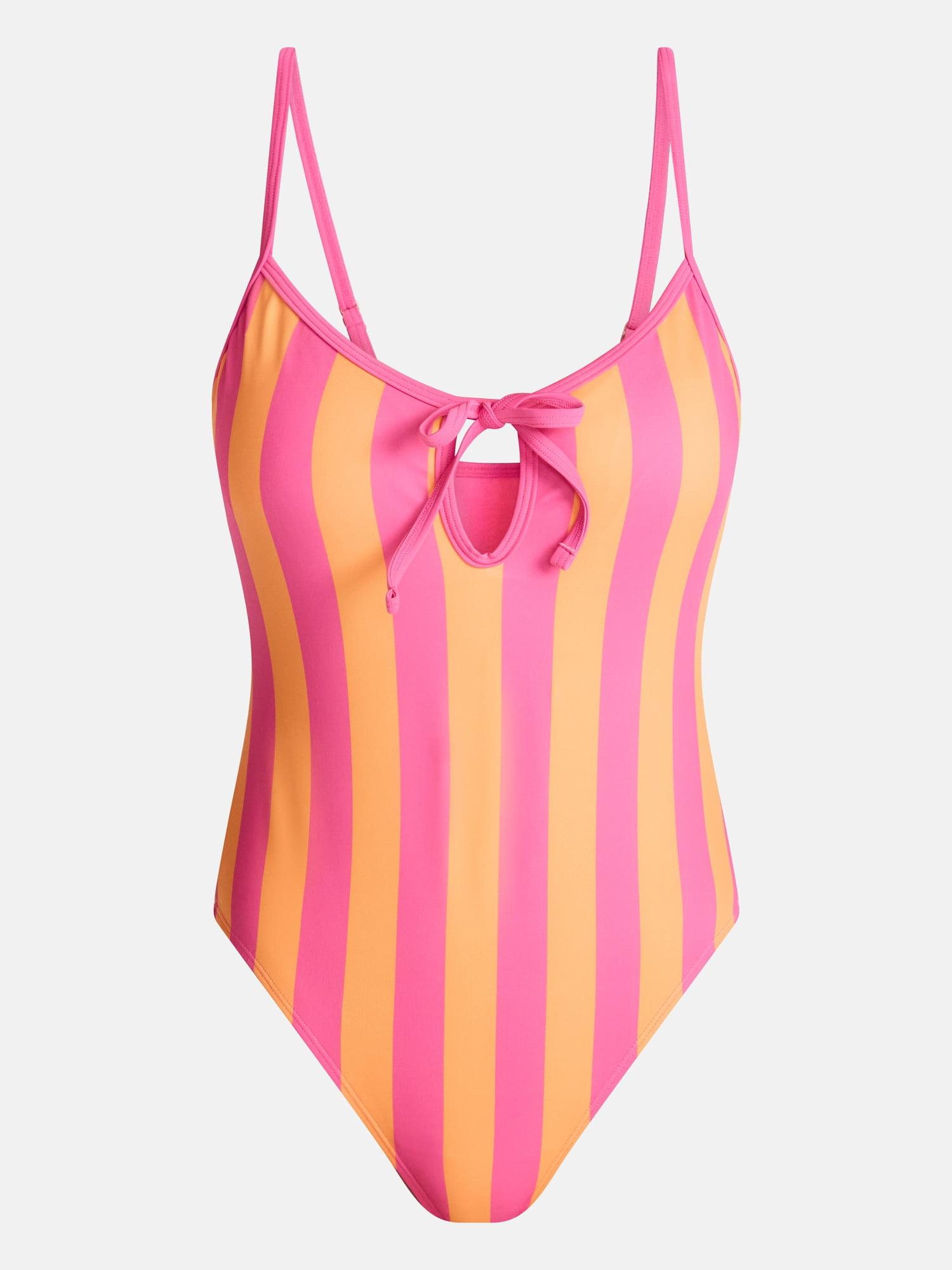 No Boundaries Scoop Neck One Piece Swimsuit with Keyhole, Women's XXS-XXL