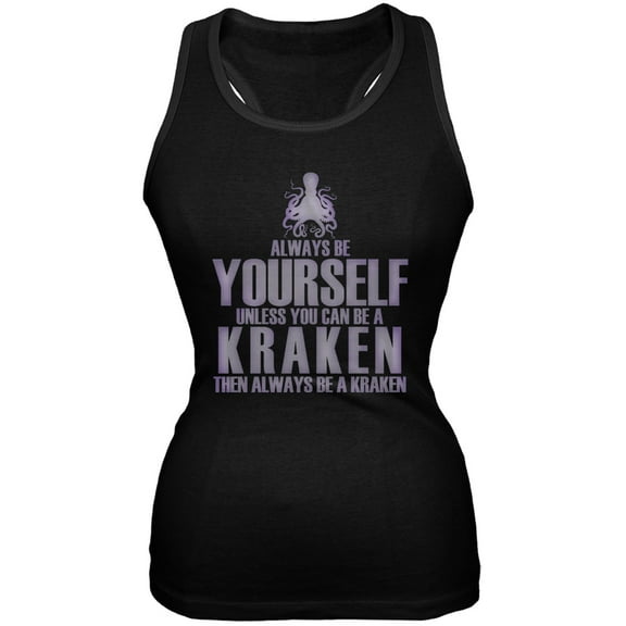 Always Be Yourself Kraken Black Juniors Soft Tank Top